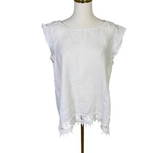 Terzo Millenio 100% Italian Linen Sleeveless Top US Women's L